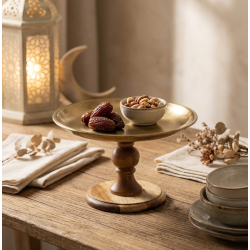 Metal & Wooden Serving Platter